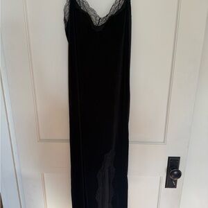 Bershka Black Lace-Trim Slip Dress